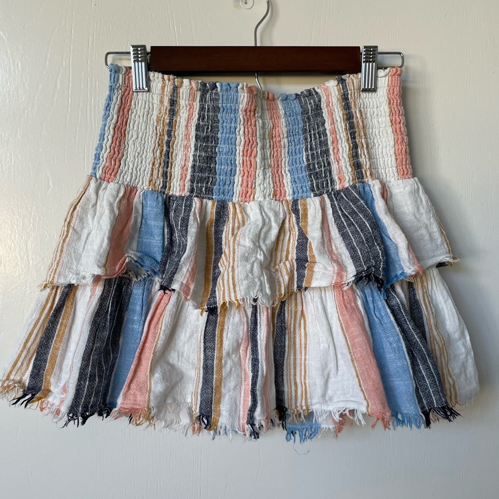 Aerie Tiered Striped Mini Skirt